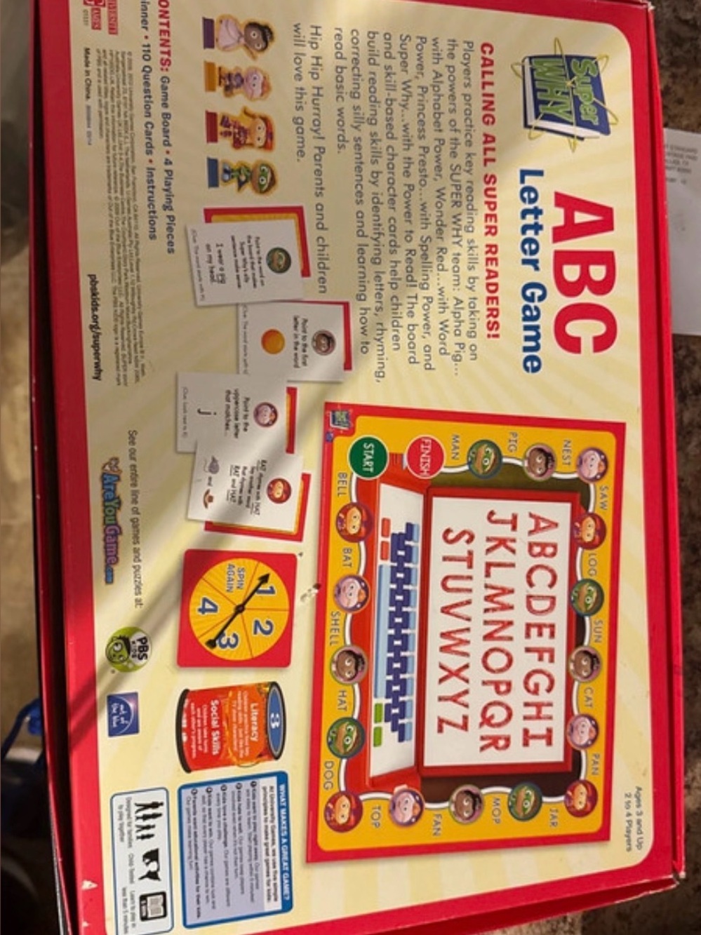 ABC Letter Game Board — Red and Yellow Early Learning Playset